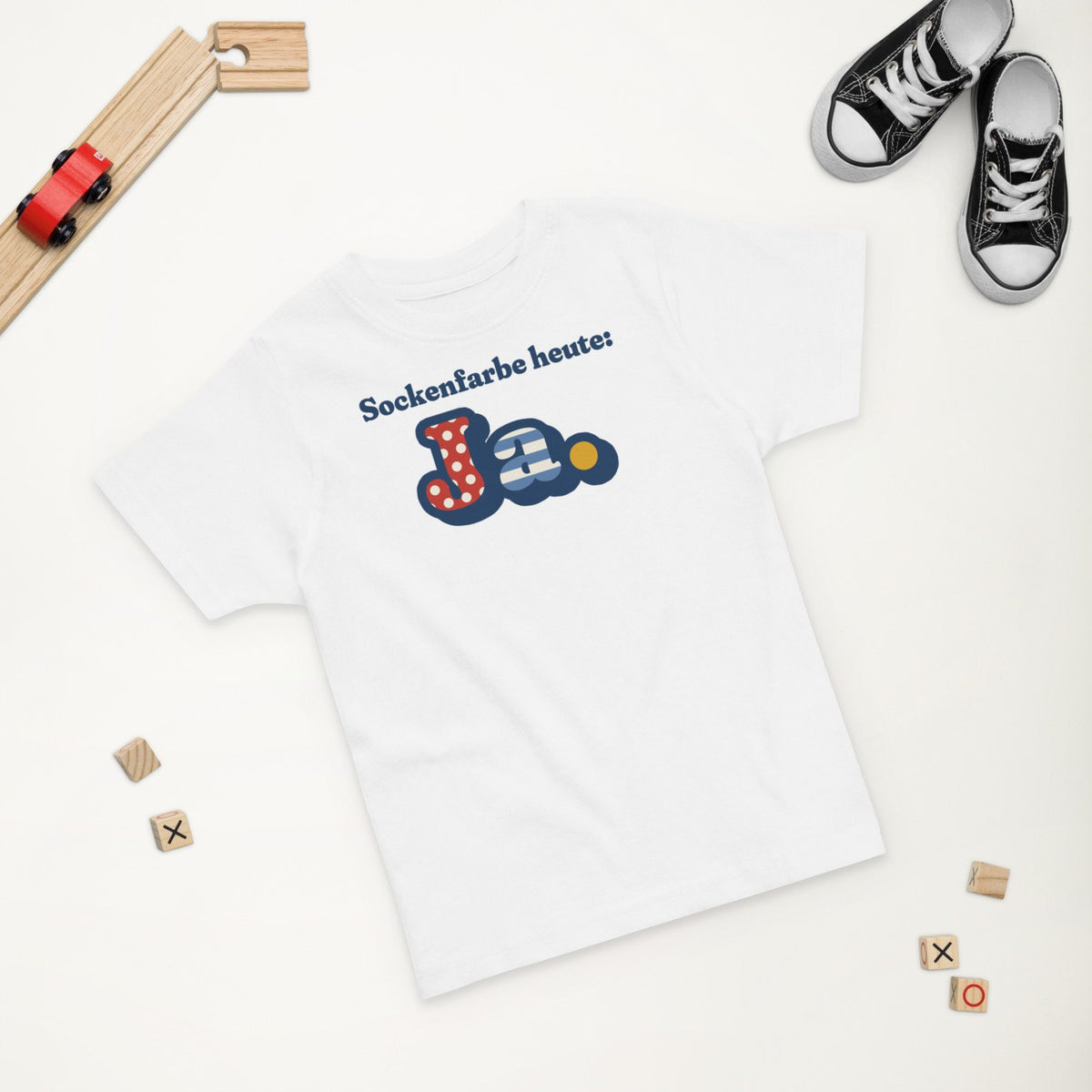 Sockenfarbe heute: Ja. — Kleinkind-Shirt – Produktfoto