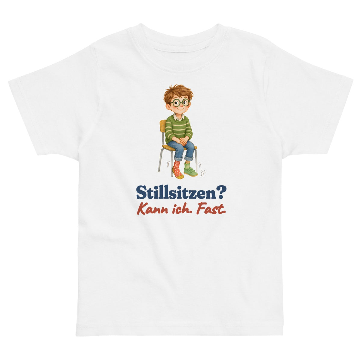 Stillsitzen? Kann ich. Fast. — Kleinkind-Shirt – Produktfoto
