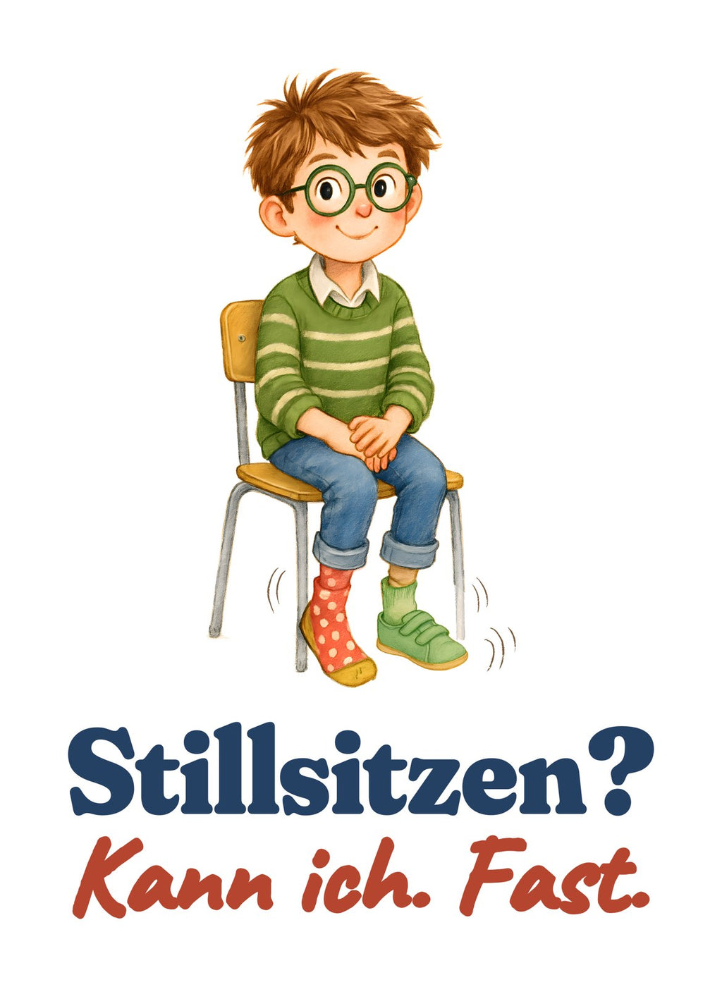 Stillsitzen? Kann ich. Fast. — Kleinkind-Shirt – Motiv