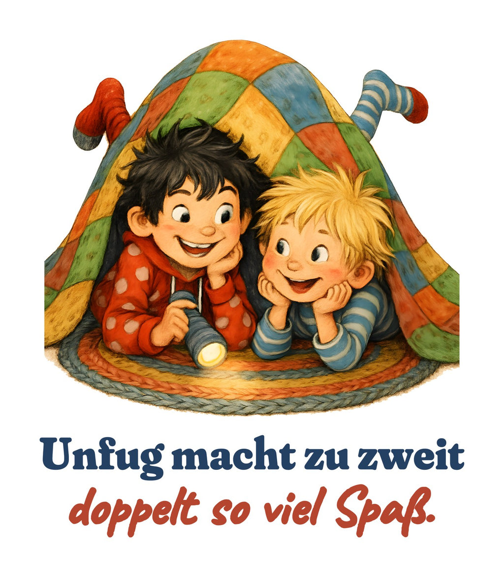 Unfug macht zu zweit doppelt so viel Spaß. — Kleinkind-Shirt – Motiv