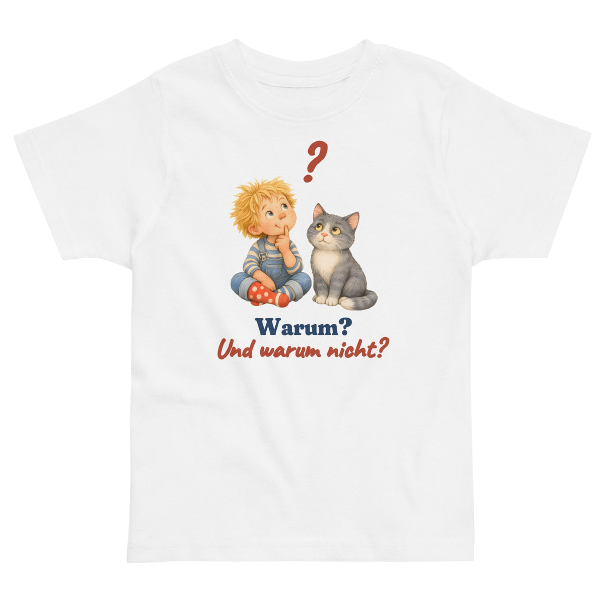 Warum? Und warum nicht? — Kleinkind-Shirt – Produktfoto