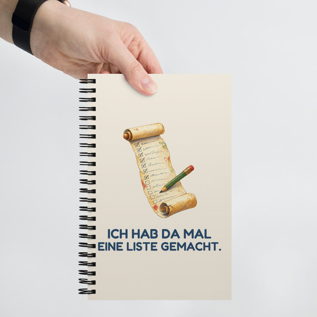 Ich hab da mal eine Liste gemacht. – Notizbuch