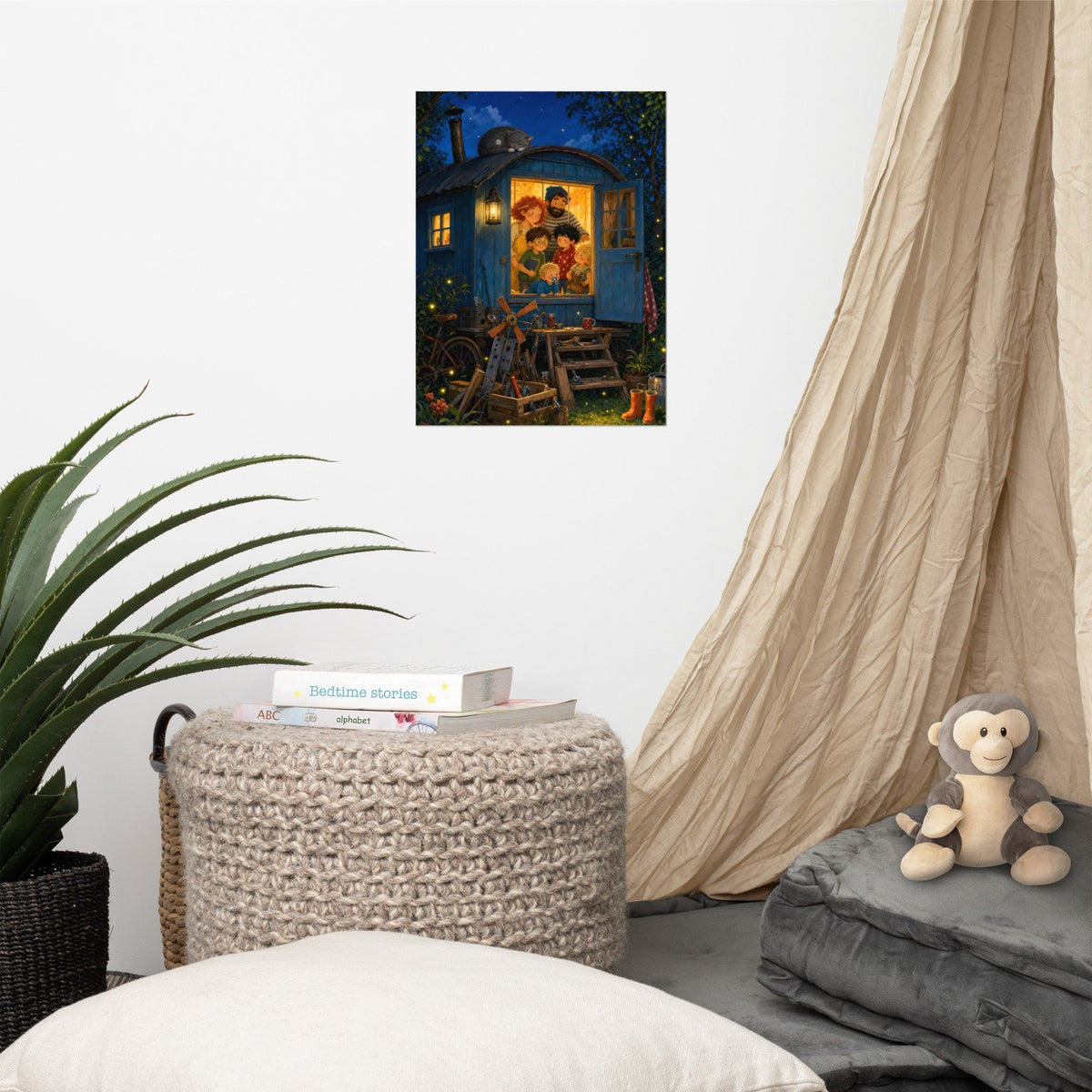 Der blaue Bauwagen – Poster an der Wand