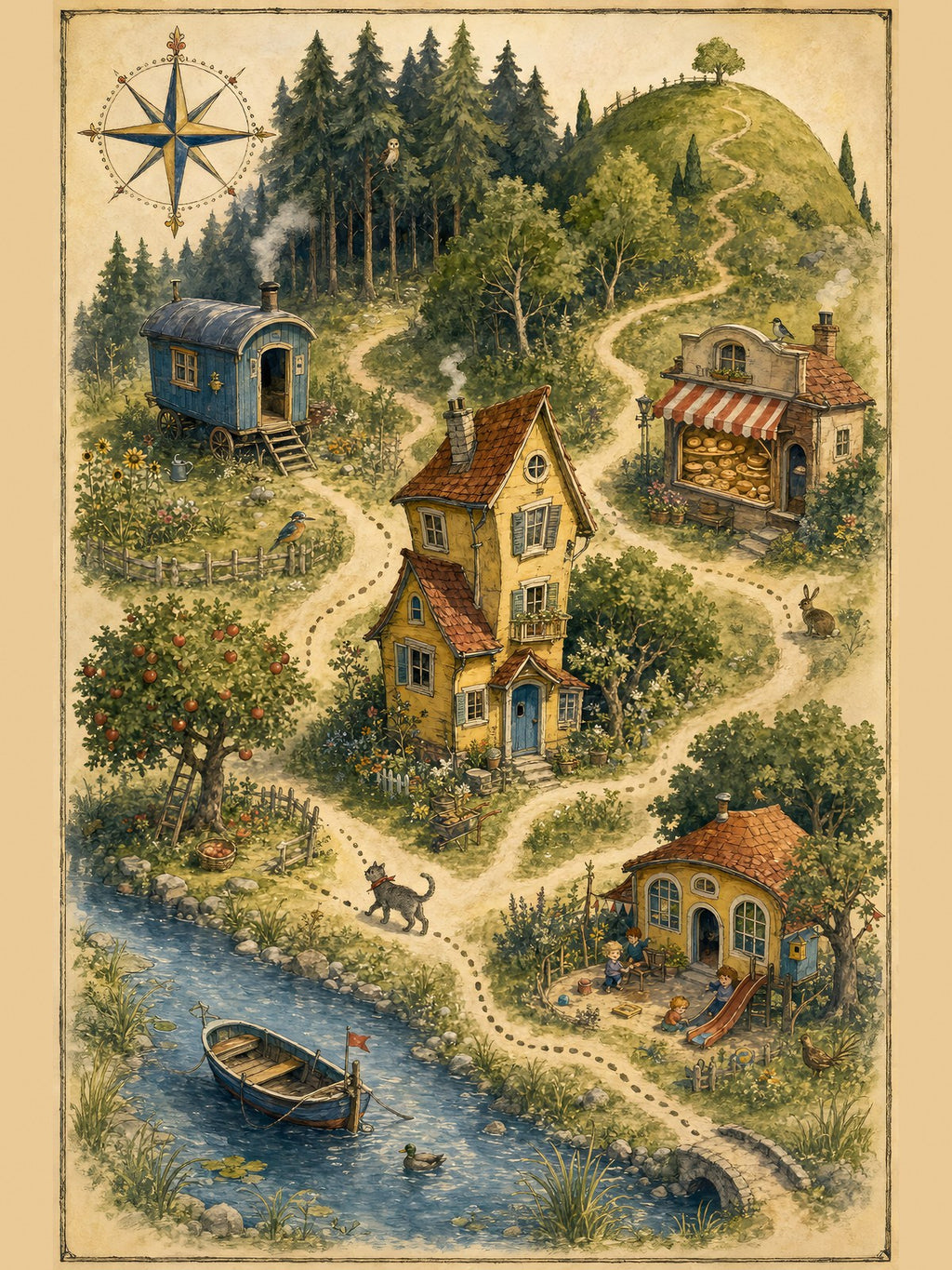 Karte der Wirbelwind-Welt – Motiv (Druckbild)
