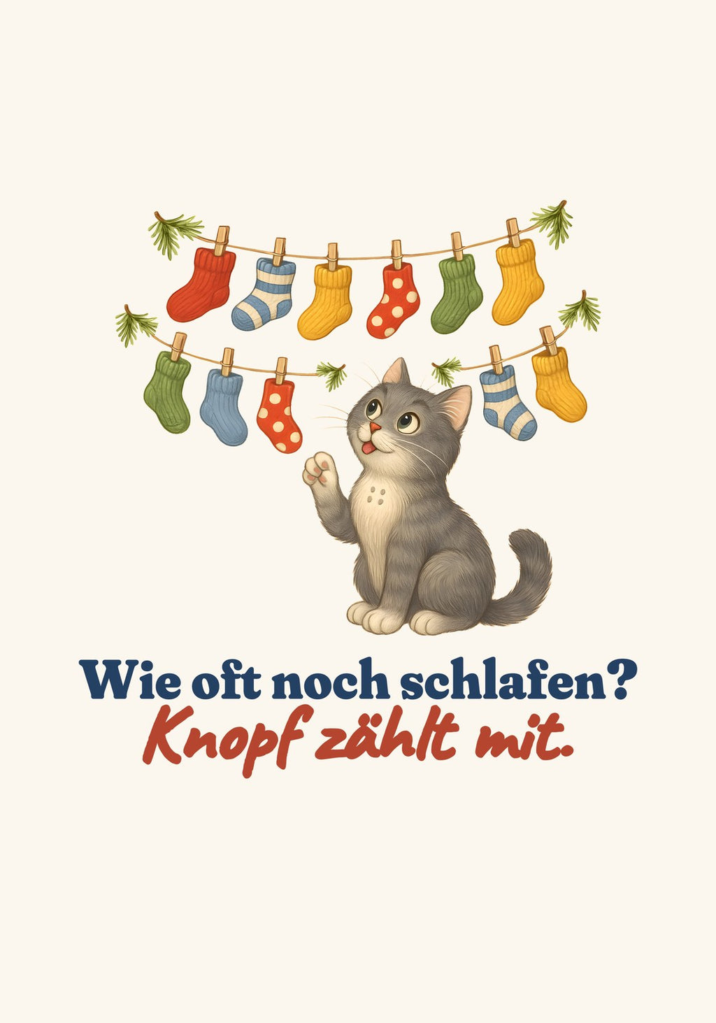 Wie oft noch schlafen? Knopf zählt mit. — Poster – Motiv