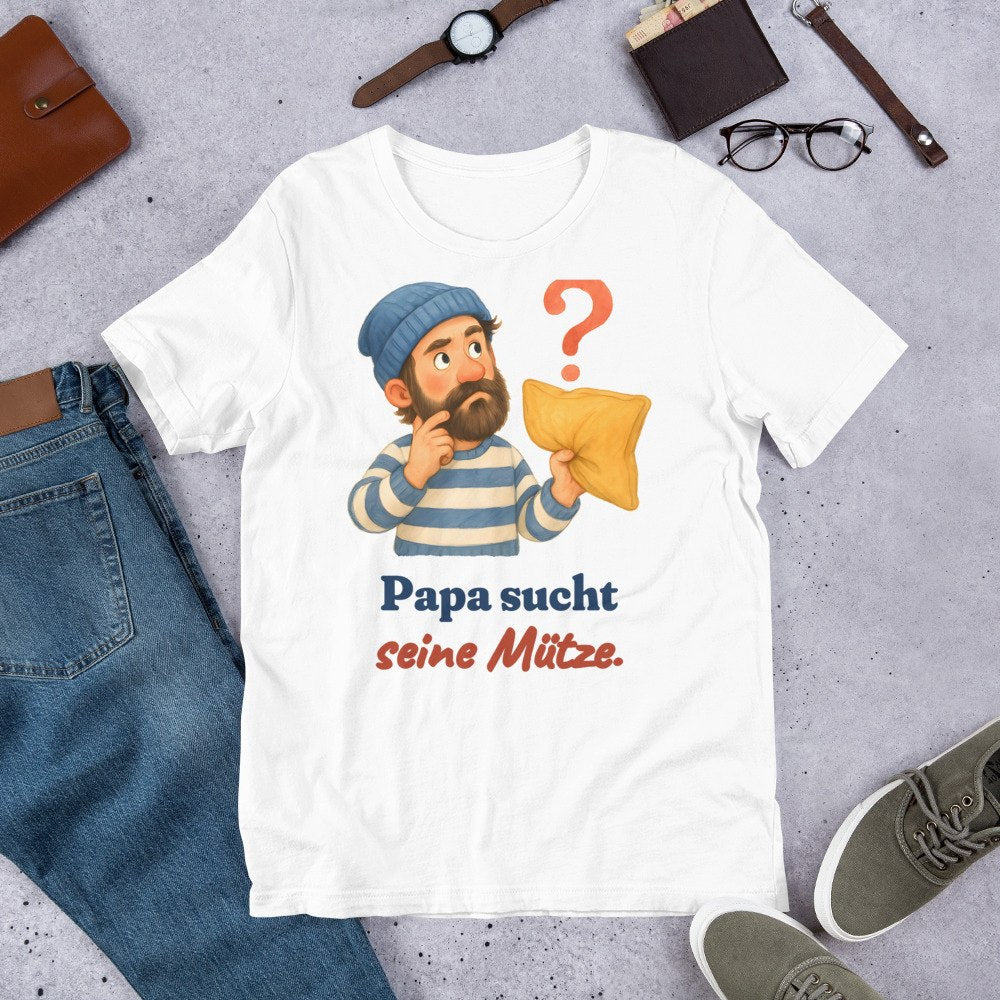 Papa sucht seine Mütze. — Shirt – Produktfoto