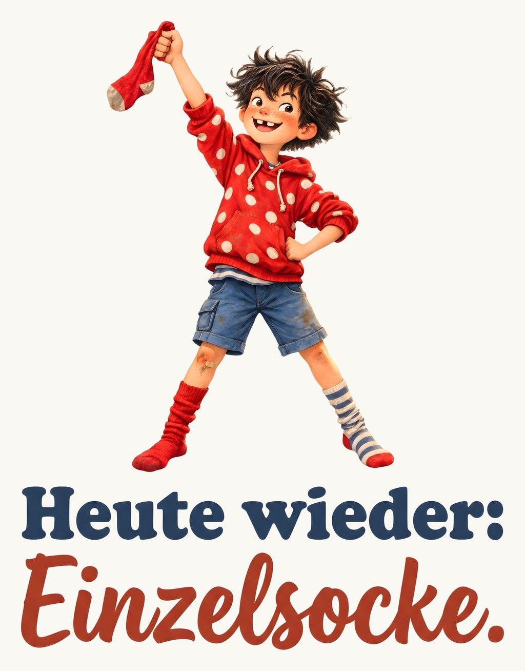Heute wieder: Einzelsocke. — Bio-Kindershirt – Motiv