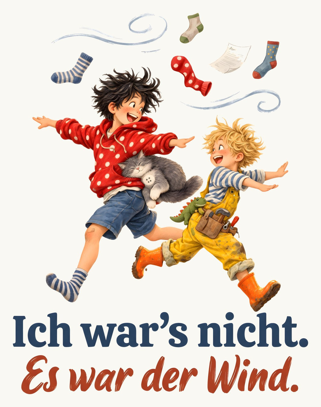 Ich war’s nicht. Es war der Wind. — Bio-Kindershirt – Motiv