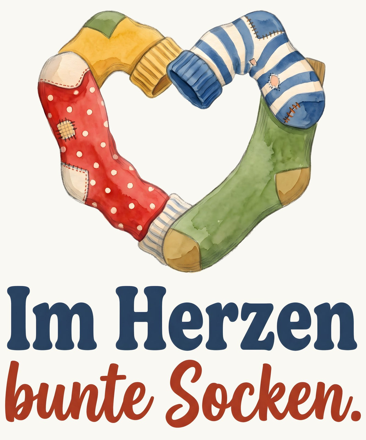 Im Herzen bunte Socken. — Shirt – Motiv