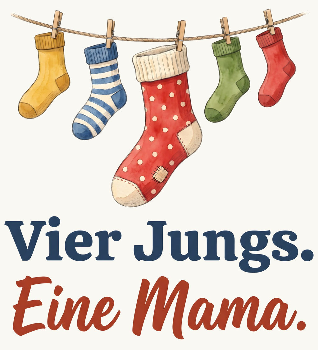 Vier Jungs. Eine Mama. — Shirt – Motiv