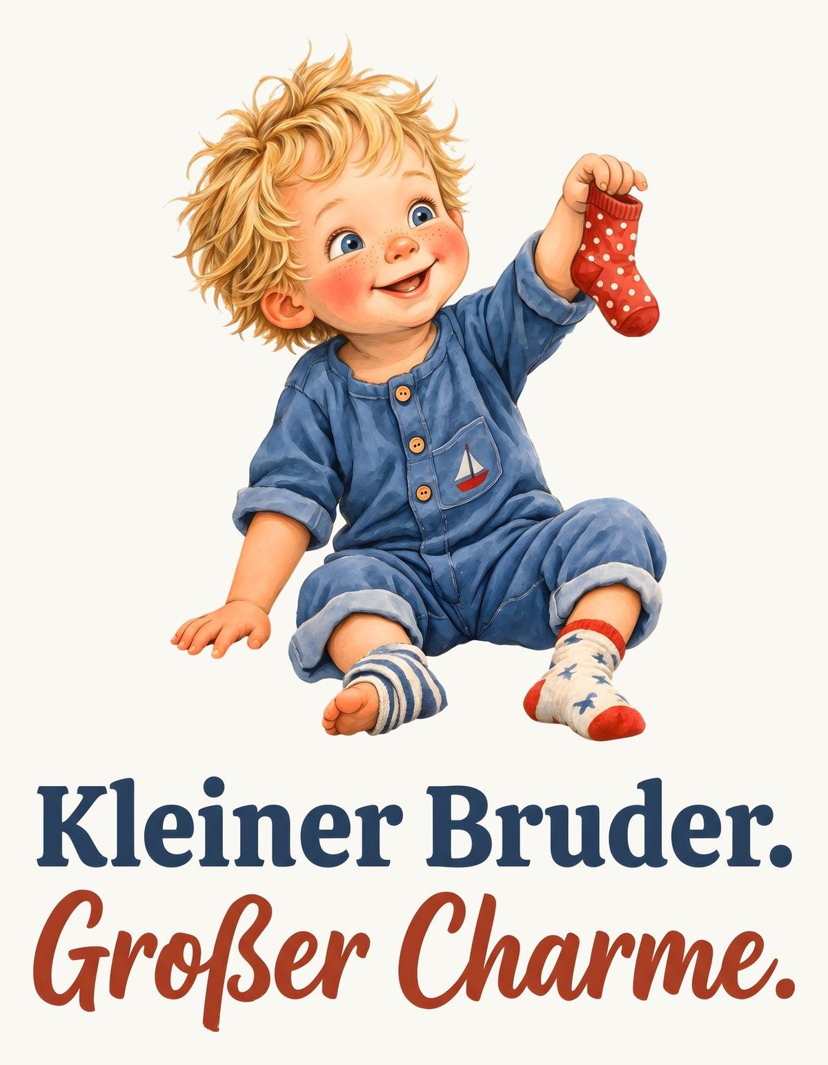 Kleiner Bruder. Großer Charme. — Bio-Kindershirt – Motiv