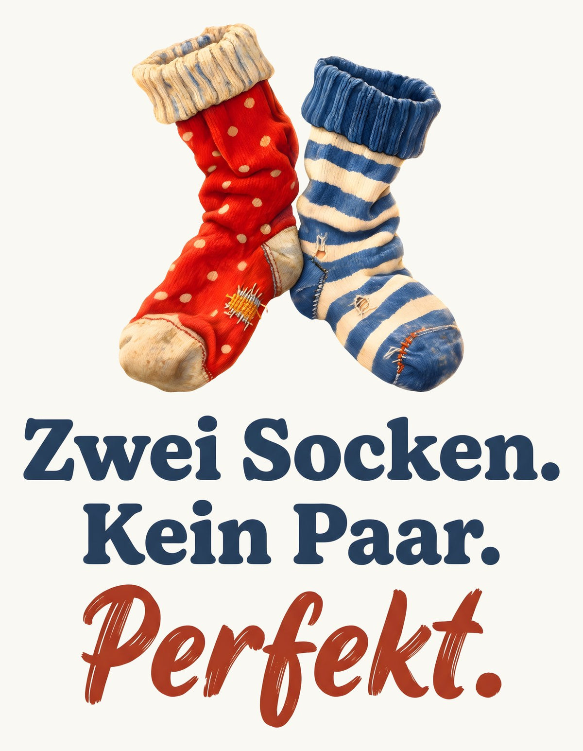 Zwei Socken. Kein Paar. Perfekt. — Bio-Kindershirt – Motiv