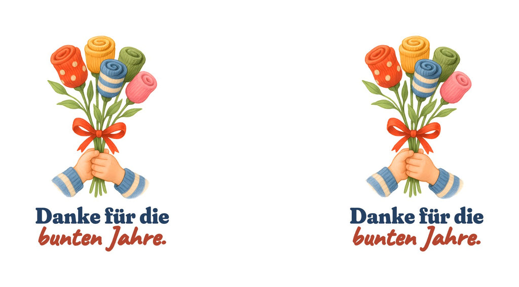 Danke für die bunten Jahre. — Tasse – Motiv