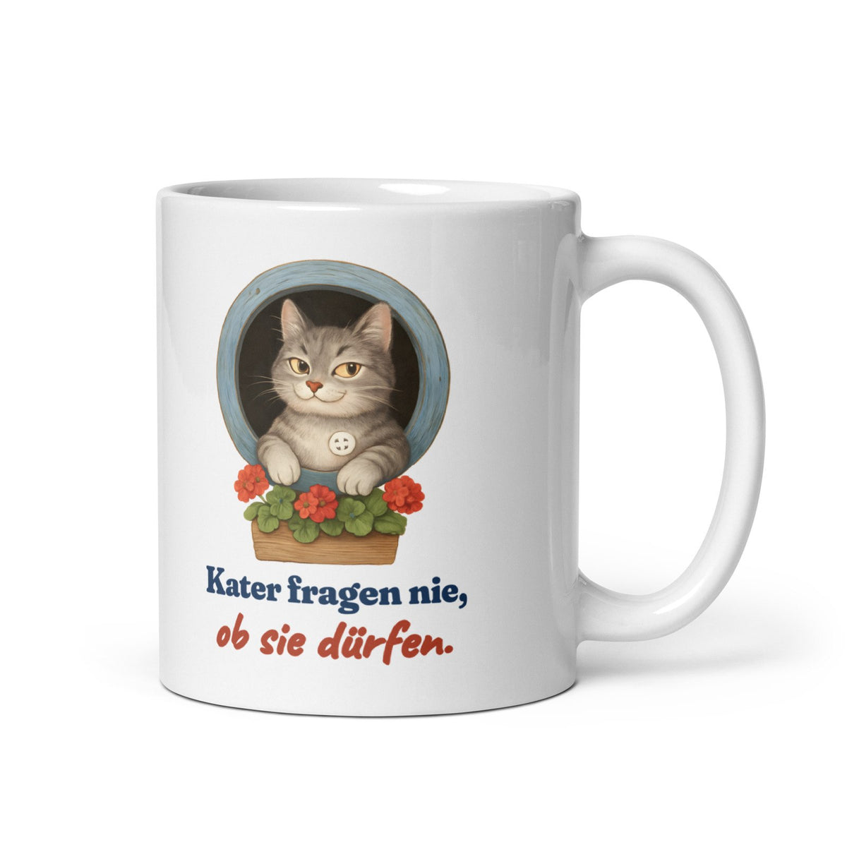 Kater fragen nie, ob sie dürfen. — Tasse – Produktfoto