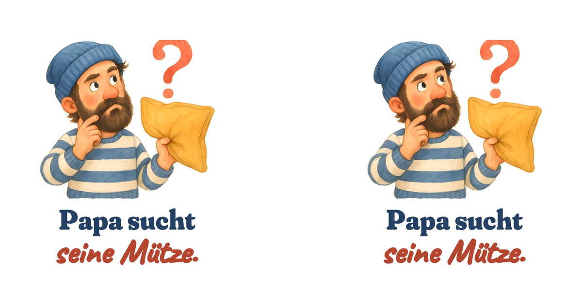 Papa sucht seine Mütze. — Tasse – Motiv