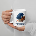 Papa vergisst alles. Außer uns. – weiße Keramiktasse